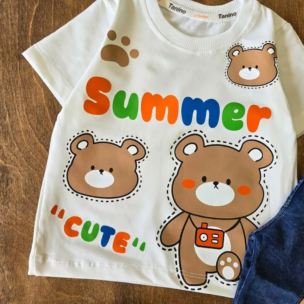 تیشرت شلوارک لی خرس summer سایز 35 تا 45 کد 4319
