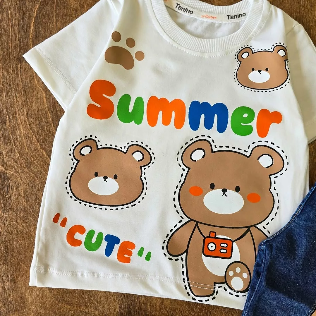 تیشرت شلوارک لی خرس summer سایز 35 تا 45 کد 4319