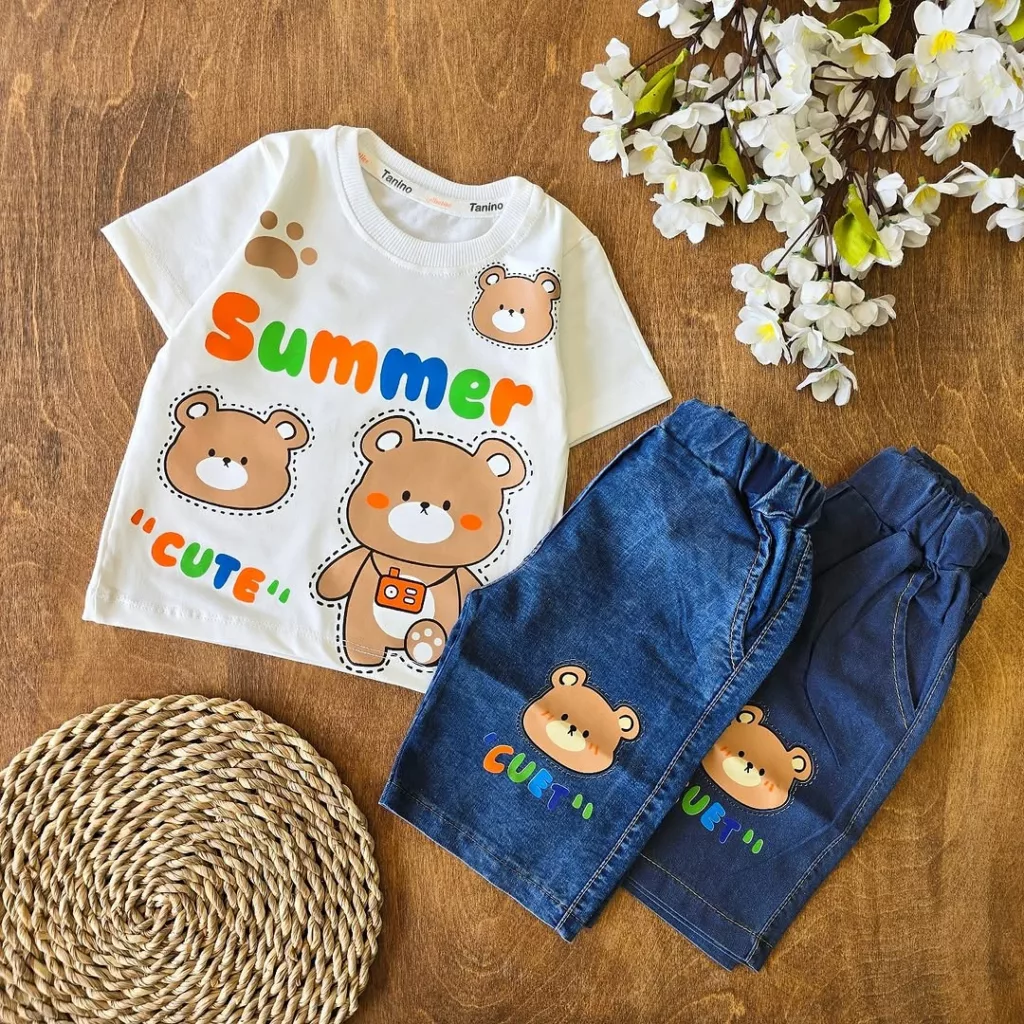 تیشرت شلوارک لی خرس summer سایز 35 تا 45 کد 4319