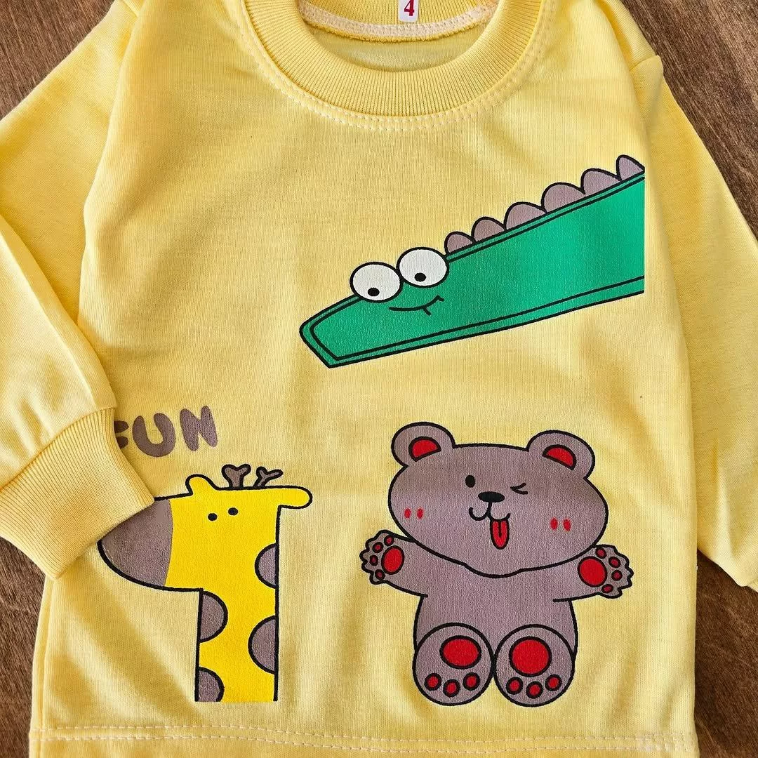بلوز شلوار دایناسور خرس زرافه fun سایز ۴ تا ۶ کد ۴۸۷۸