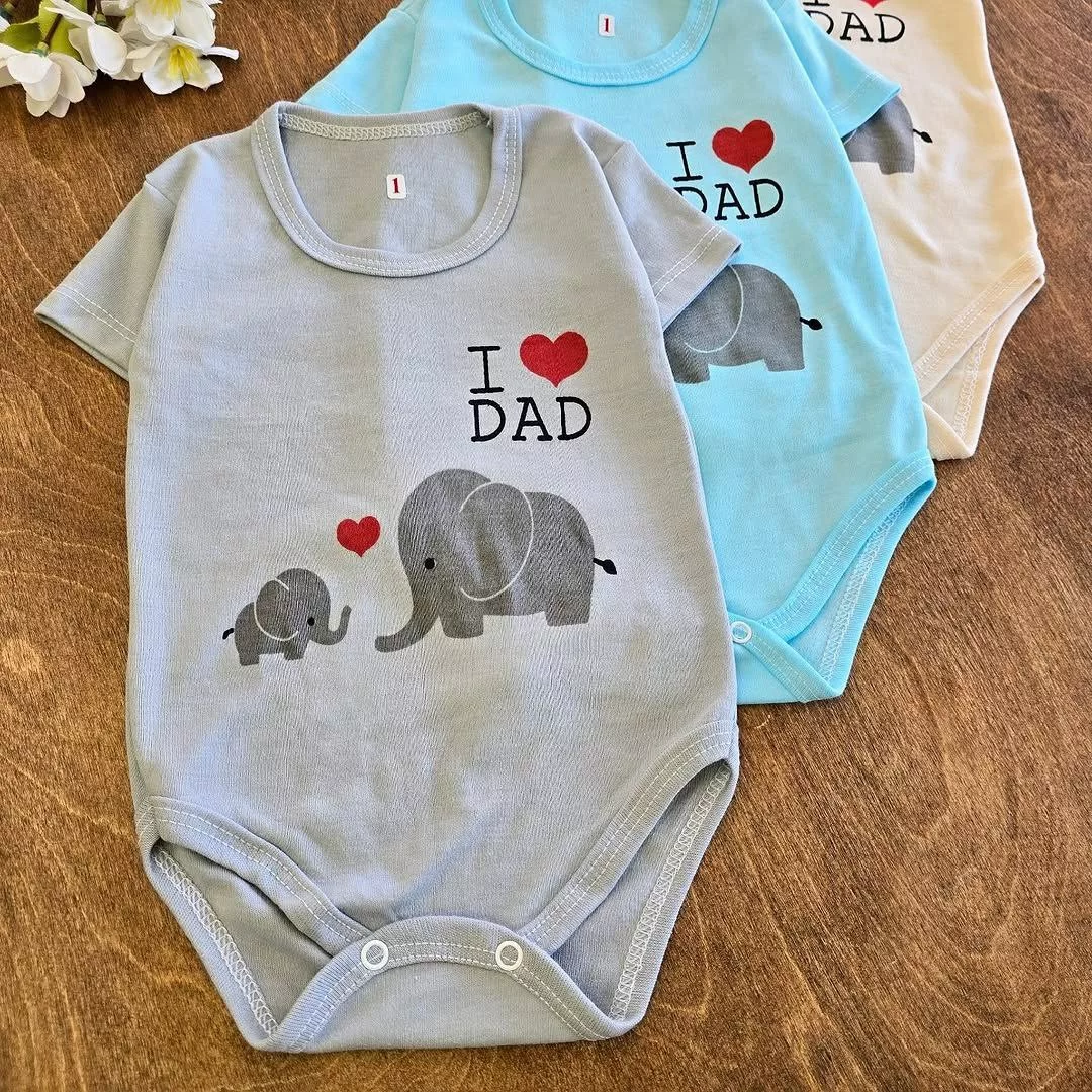 بادی آستین کوتاه دو فیل I love dad سایز ۱ تا ۴ کد ۴۹۷۱