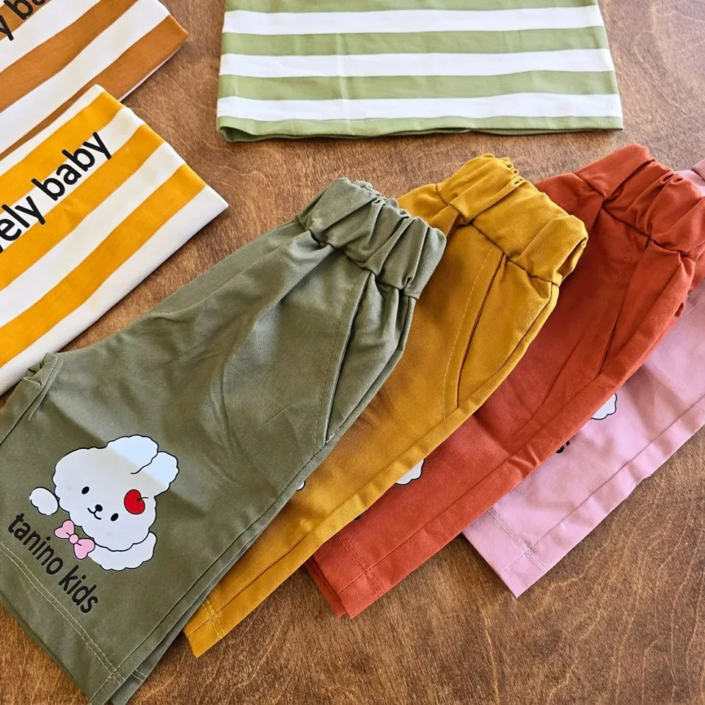 تیشرت شلوارک راه راه خرگوشlovely baby سایز ۳۵ تا ۵۰ کد ۴۹۹۲