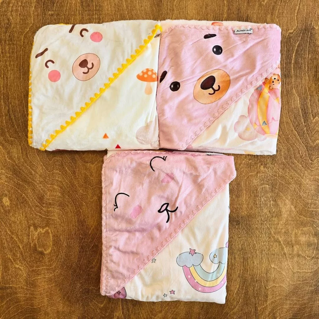 پتو دورپیچ مخمل کنار گلدوزی کد ۵۰۱۳