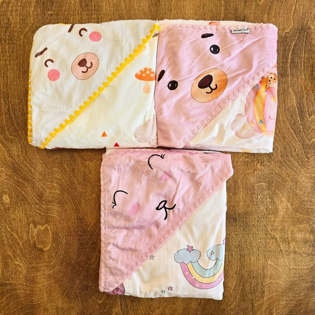 پتو دورپیچ مخمل کنار گلدوزی کد ۵۰۱۳