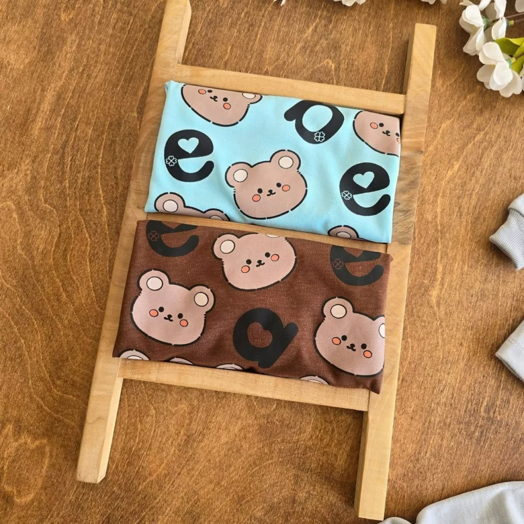 بلوز شلوار کله خرس و الفبا abc (کم رنگ) سایز ۴ تا ۶ کد ۴۹۸۴