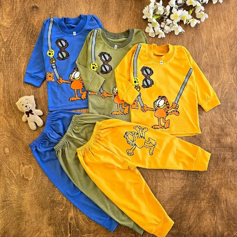 بلوز شلوار گارفیلد کمربندی سایز ۴ تا ۶ کد ۵۱۸۱