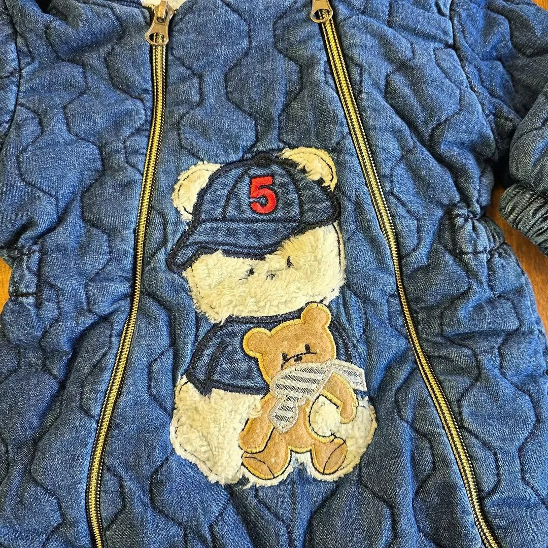 کاپشن سرهمی لی پاپوش دار طرح خرس کد ۵۱۹۴