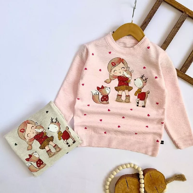 بلوز بافت گپ دختر آهو و روباه سایز ۴۰ تا ۵۰ کد ۵۱۰۷