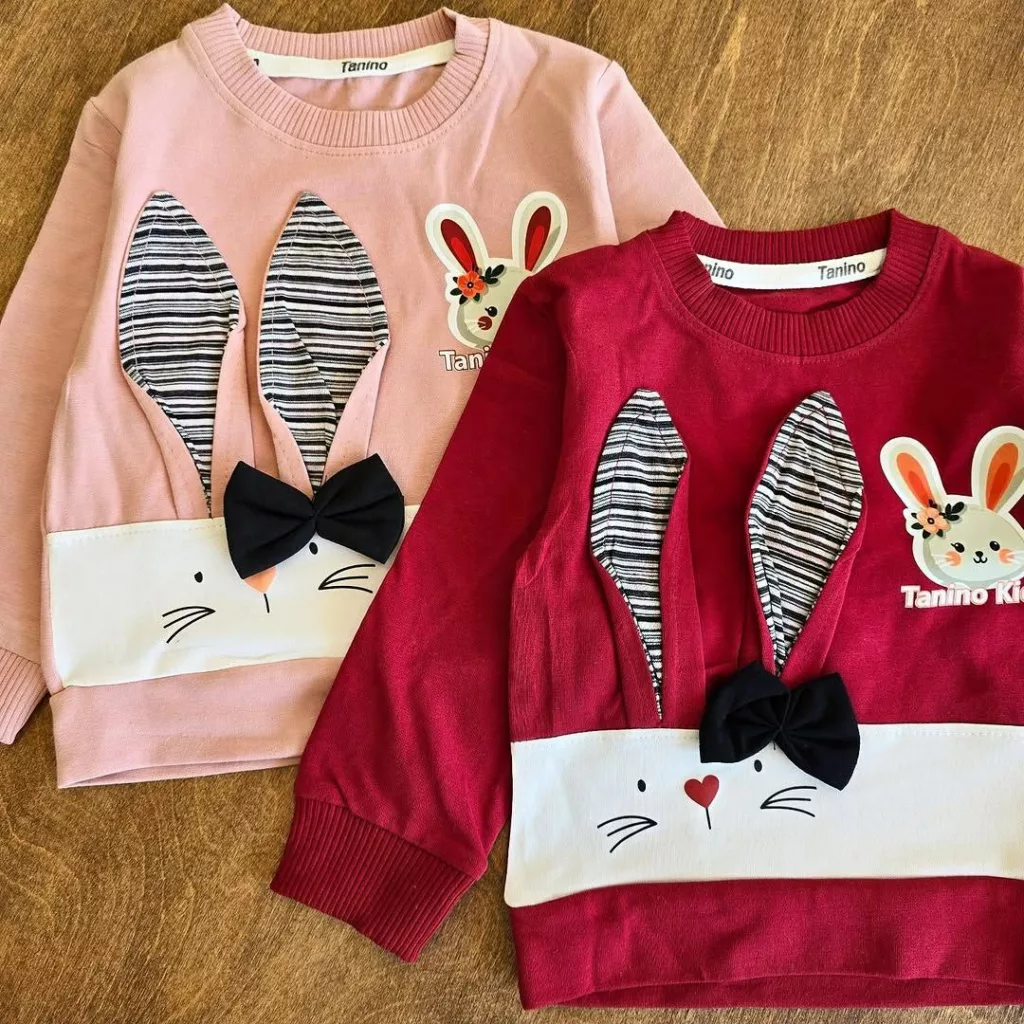 بلوز شلوار خرگوش پاپیونی گوش دار سایز ۳۵،۴۰ کد ۵۱۷۶