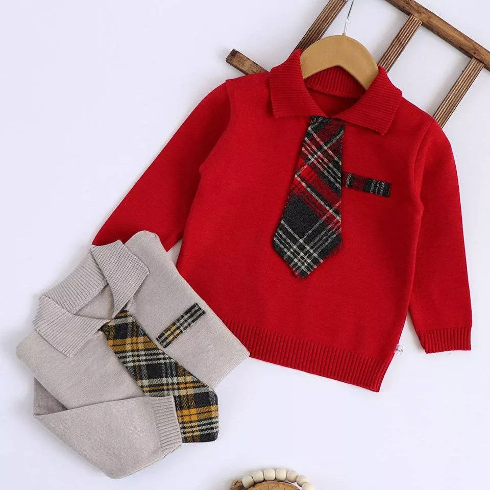 بلوز بافت یقه دار کراواتی سایز ۳۵ تا ۴۵ کد ۵۰۹۶