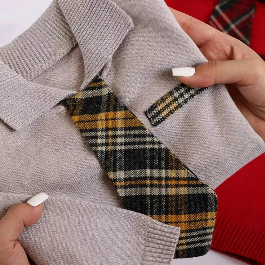 بلوز بافت یقه دار کراواتی سایز ۳۵ تا ۴۵ کد ۵۰۹۶