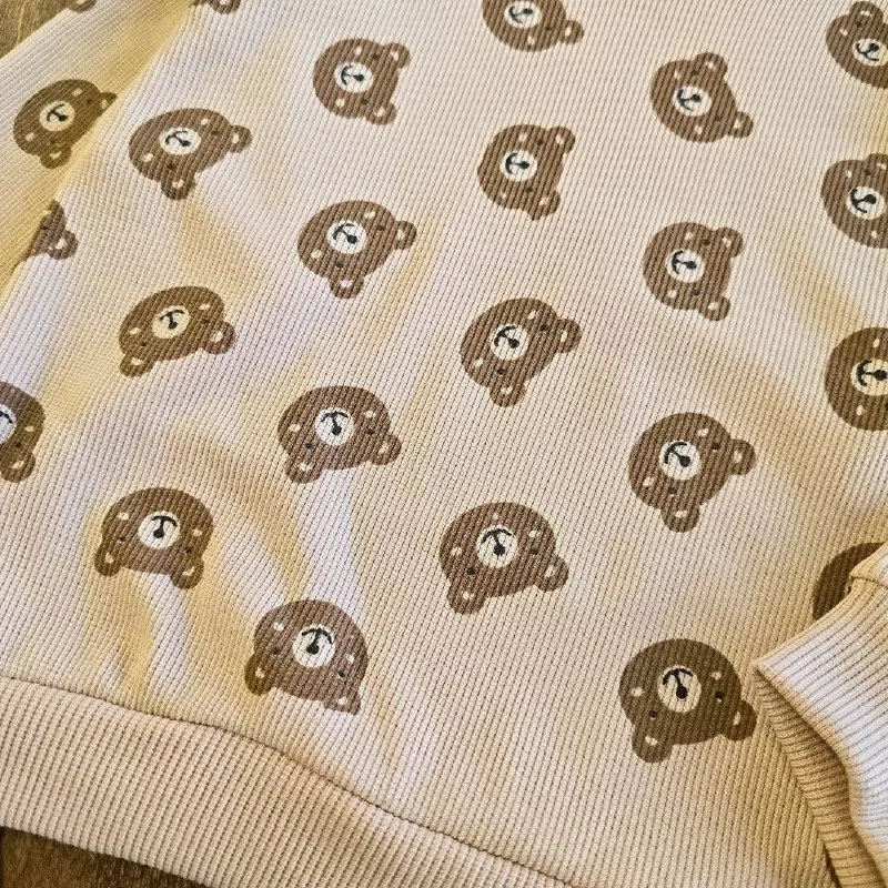 بلوز شلوار کبریتی خرس تمام چاپ تدی سایز ۳۵،۴۰ کد ۵۱۲۸