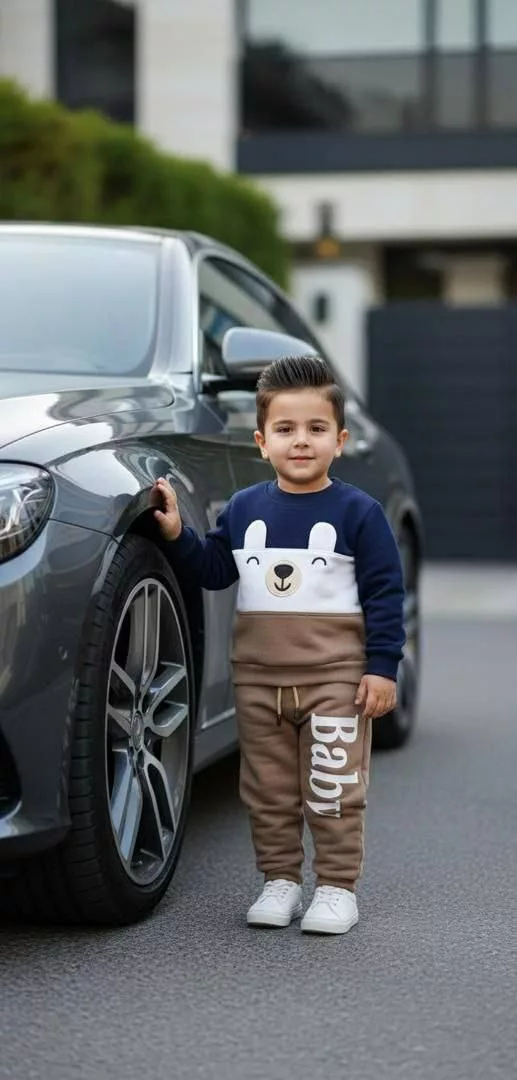 بلوز شلوار توکرکی خرس گوش دار سایز ۱ تا ۳ کد ۵۱۴۰