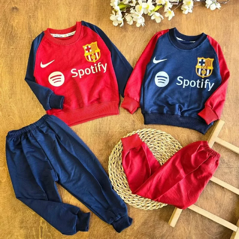 بلوز شلوار طرح بارسلونا سایز ۳۵ تا ۴۵ کد ۵۱۳۳