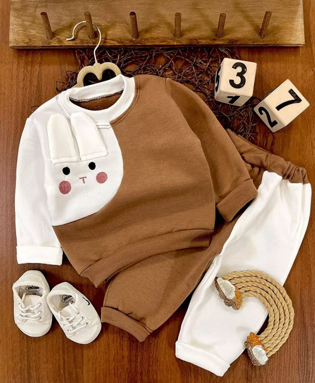 بلوز شلوار توکرکی خرگوش گوش دار سایز ۱ تا ۳ کد ۵۱۳۹