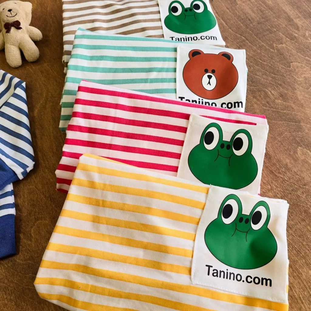 بلوز شلوار راه راه قورباغه (و خرس) سایز ۴۰،۴۵ کد ۵۱۷۲