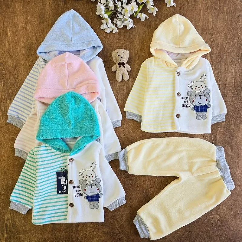 سویشرت شلوار راه راه خرس و خرگوش (فوتر) کد ۵۱۳۷