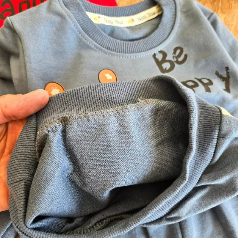 بلوز شلوار دورس پنبه زرافه و حیوانات Be happy کد ۵۱۵۸