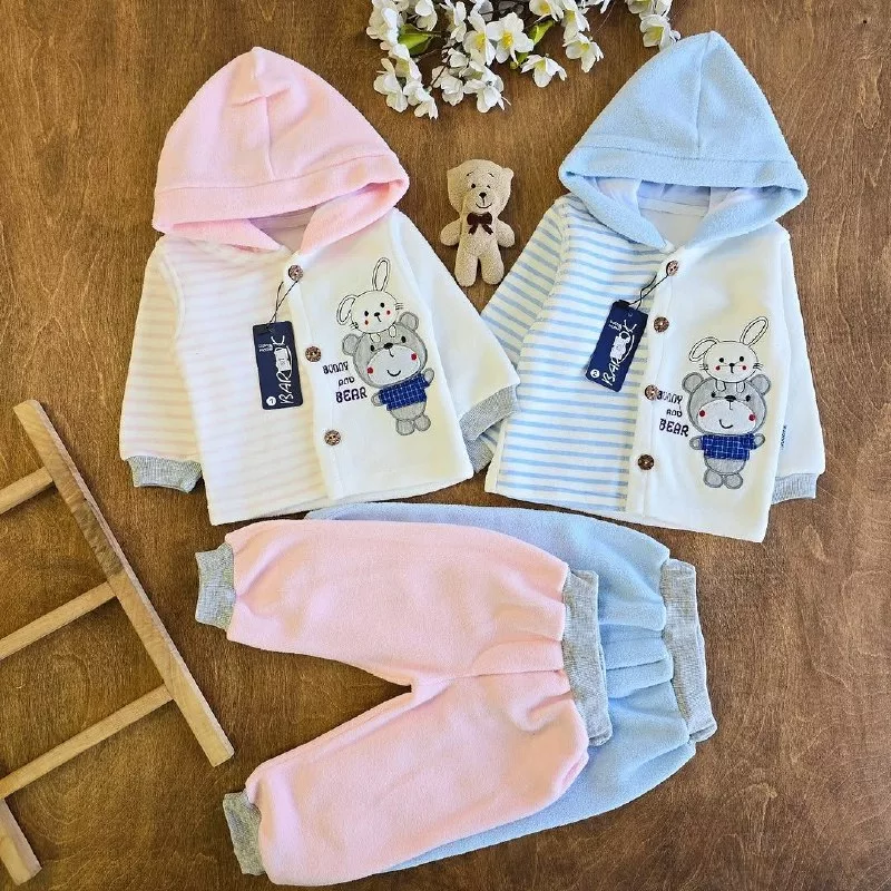 سویشرت شلوار راه راه خرس و خرگوش (فوتر) کد ۵۱۳۷