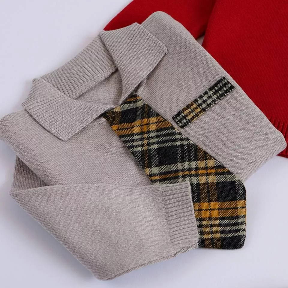 بلوز بافت یقه دار کراواتی سایز ۳۵ تا ۴۵ کد ۵۰۹۶