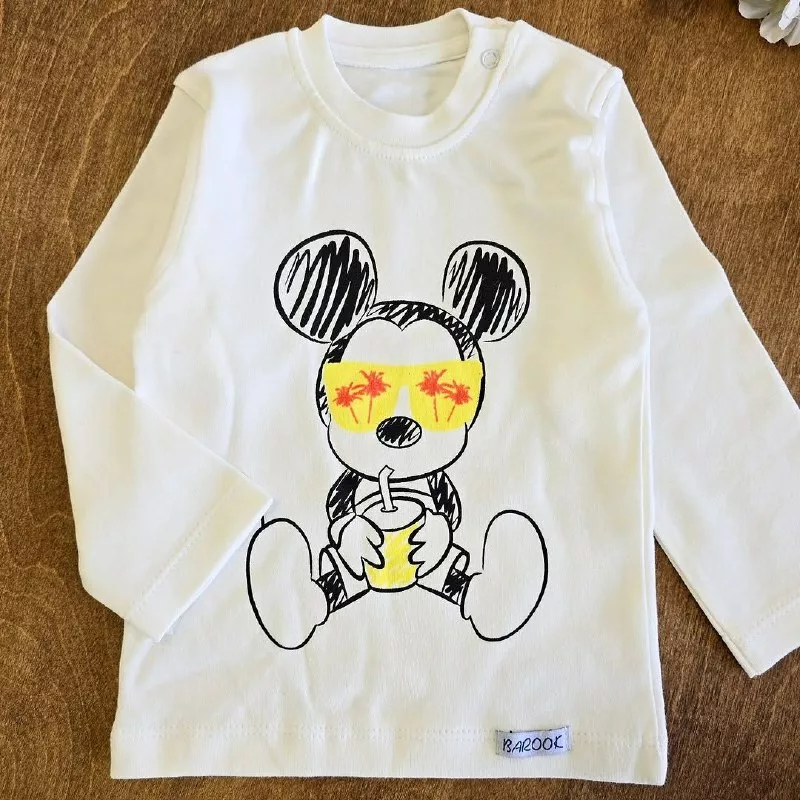 سه تکه بلوز شلوار پافر طرح میکی موس سایز ۲،۳ کد ۵۱۲۰