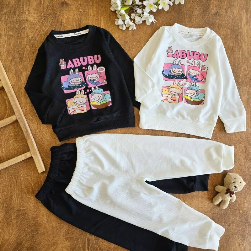 بلوز شلوار بیسکویتی لبوبوی خوابالو سایز ۳۵ تا ۵۰ کد ۵۱۸۹