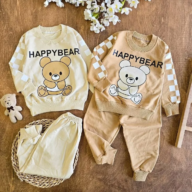 بلوز شلوار خرس happy bear دورس پنبه سایز ۳۵ تا ۴۵ کد ۵۱۳۱