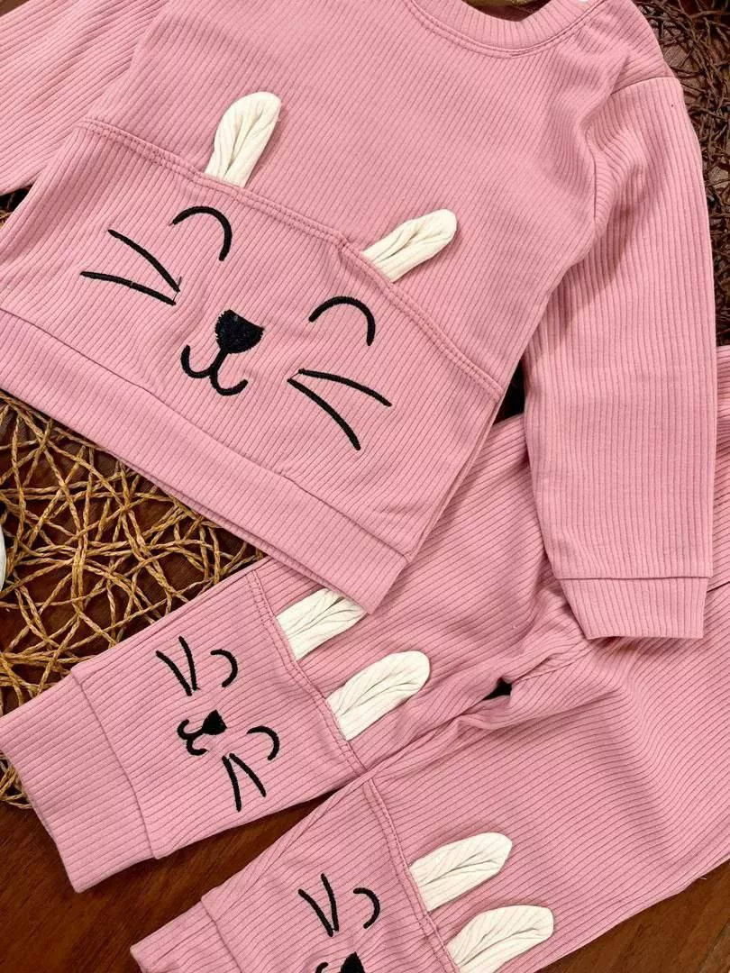 بلوز شلوار کبریتی خرس و خرگوش سایز ۳۵،۴۰ کد ۵۱۲۳