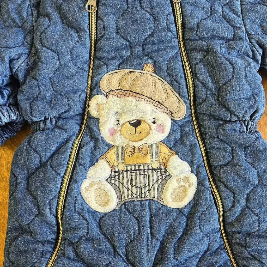 کاپشن سرهمی لی پاپوش دار طرح خرس کد ۵۱۹۴