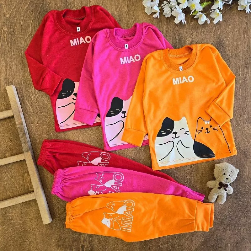 بلوز شلوار دو گربه Miao سایز ۴ تا ۶ کد ۵۱۸۰