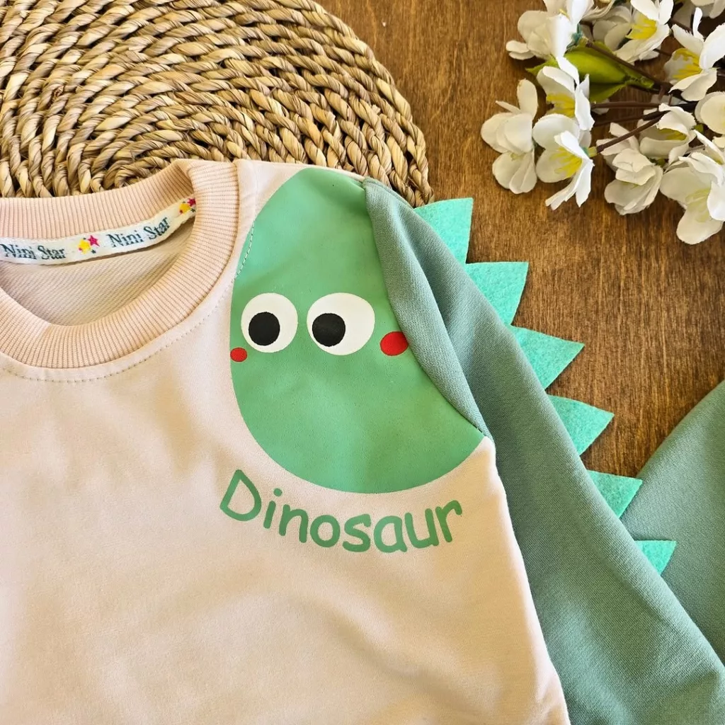 بلوز شلوار دایناسور نمدی ns سایز 35 تا 45 کد 3907