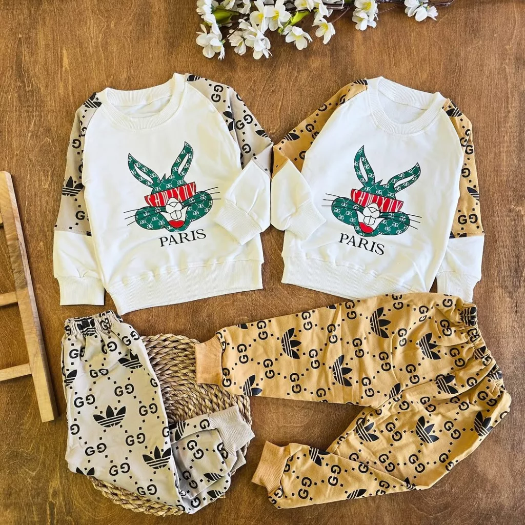 بلوز شلوار خرگوش گوچی دورس پنبه ns سایز 35 تا 45 کد 4140