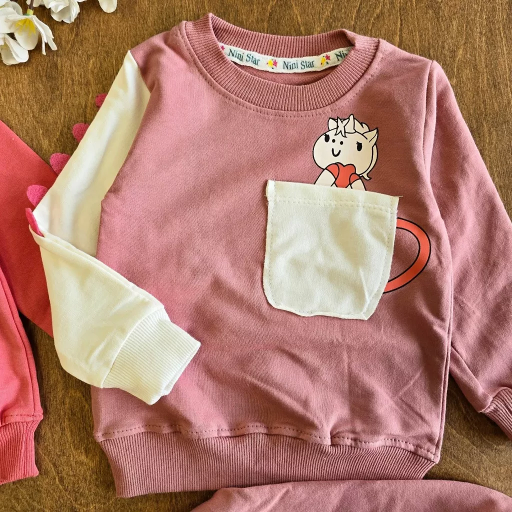 بلوز شلوار دورس پنبه دایناسور و اسب تک شاخ ns کد 3921