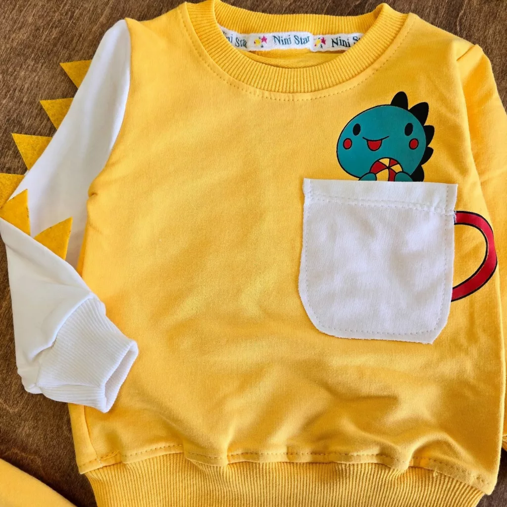 بلوز شلوار دورس پنبه دایناسور و اسب تک شاخ ns کد 3921