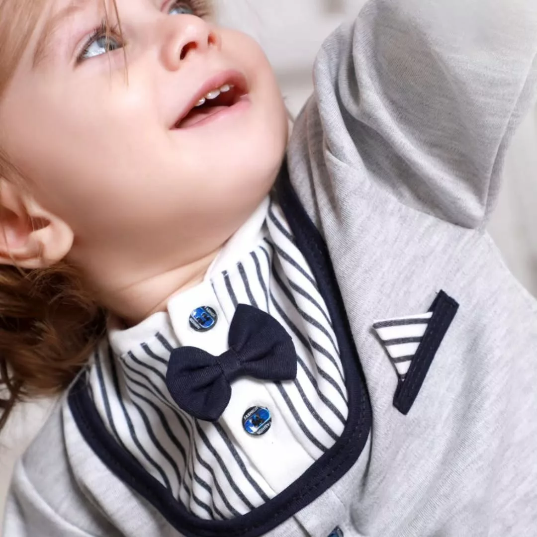 بلوز شلوار پاپیونی طوسی سرمه ای سایز 1 تا 5 کد 1712