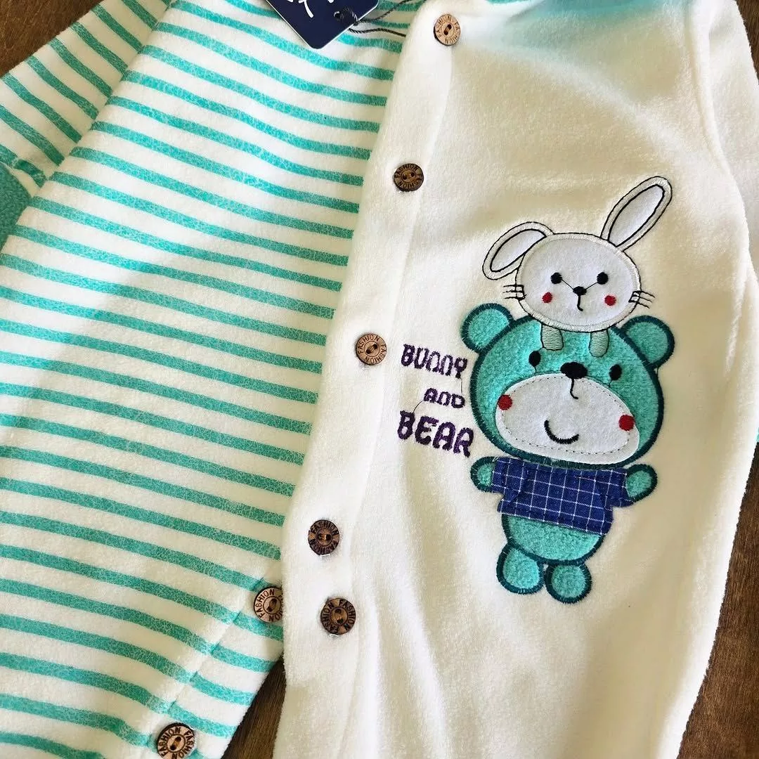 سرهمی فوتر خرس و خرگوش راه راه سایز ۱،۲ کد ۵۱۹۱