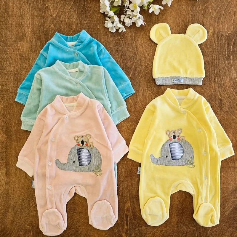 سرهمی مخمل جورابدار فیل و خرس کد ۵۱۴۶