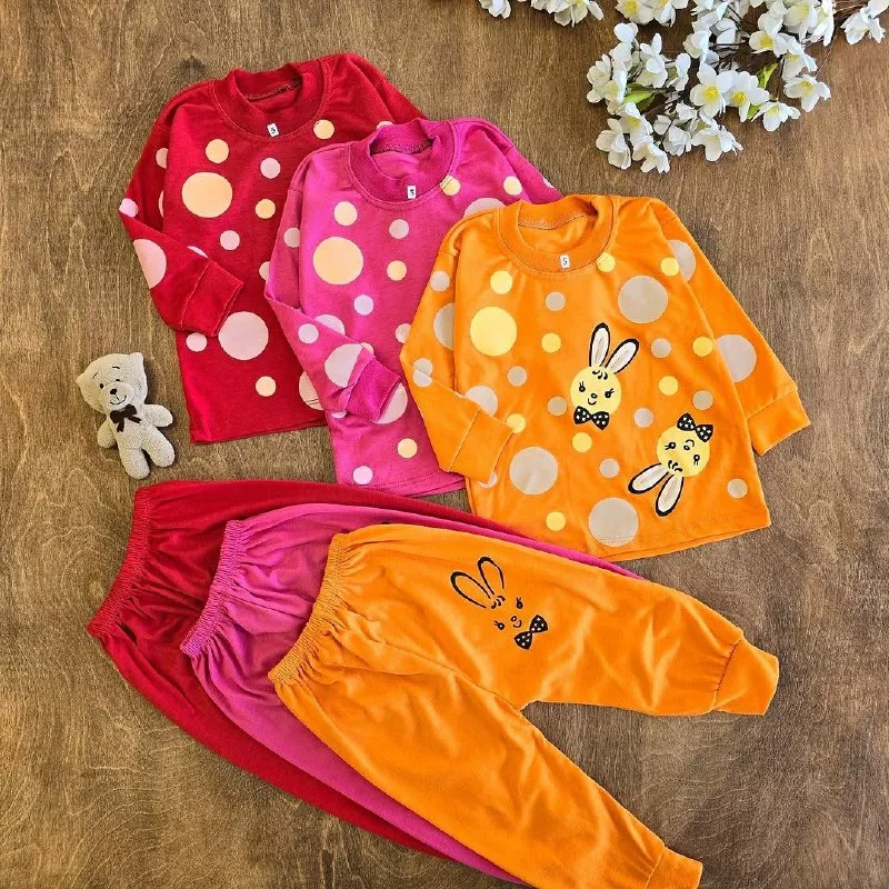 بلوز شلوار دو خرگوش توپ توپی سایز ۵،۶ کد ۵۱۲۵