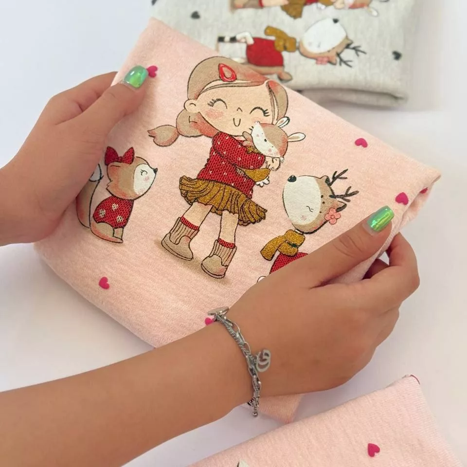 بلوز بافت گپ دختر آهو و روباه سایز ۴۰ تا ۵۰ کد ۵۱۰۷