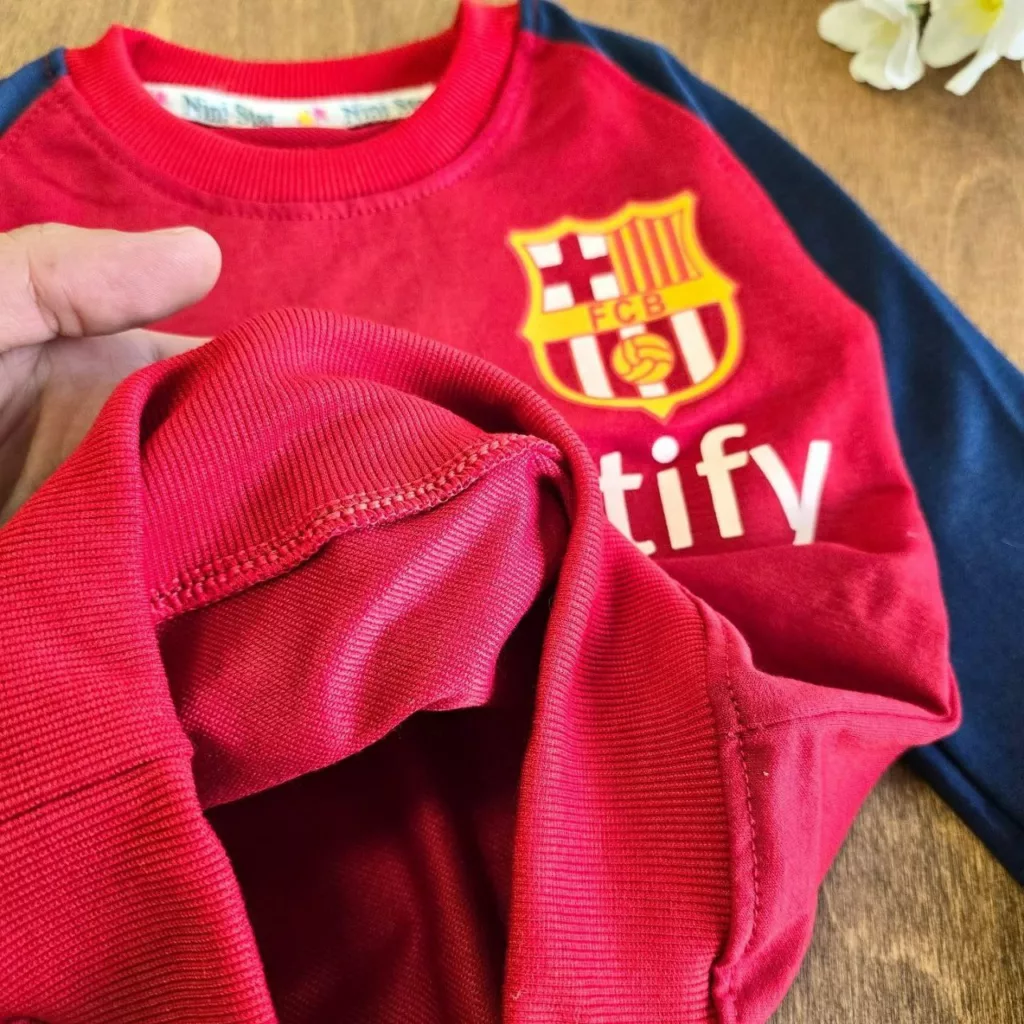 بلوز شلوار طرح بارسلونا سایز ۳۵ تا ۴۵ کد ۵۱۳۳