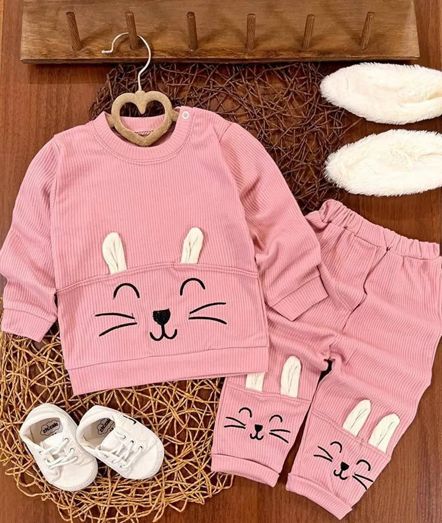 بلوز شلوار کبریتی خرس و خرگوش سایز ۳۵،۴۰ کد ۵۱۲۳