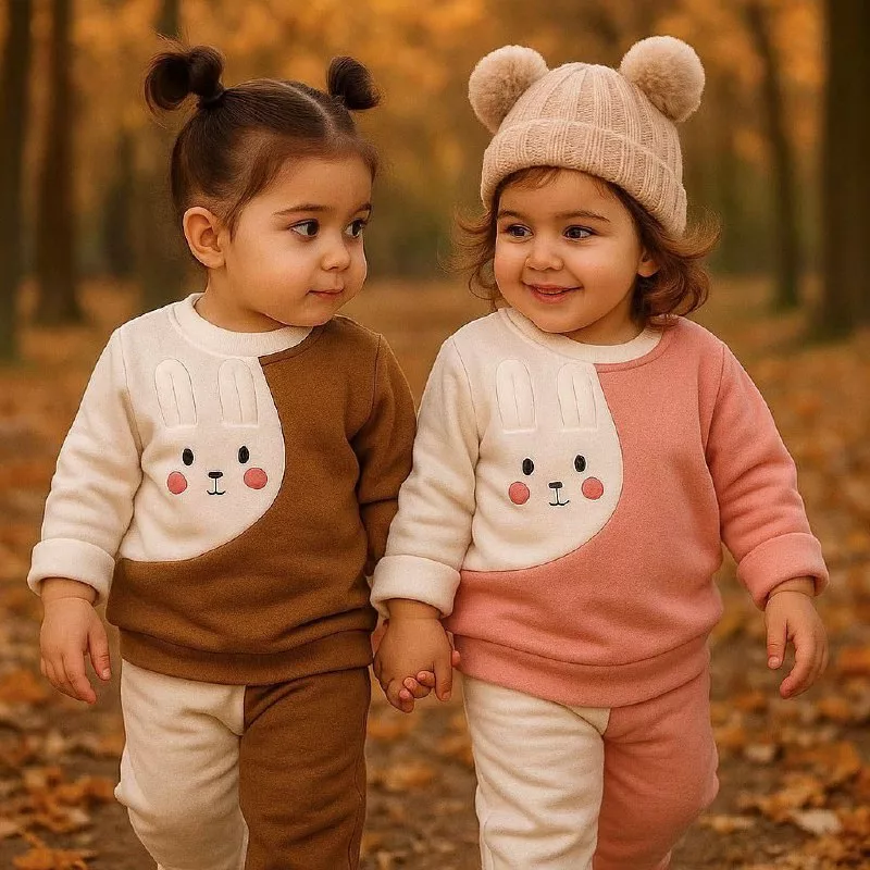 بلوز شلوار توکرکی خرگوش گوش دار سایز ۱ تا ۳ کد ۵۱۳۹