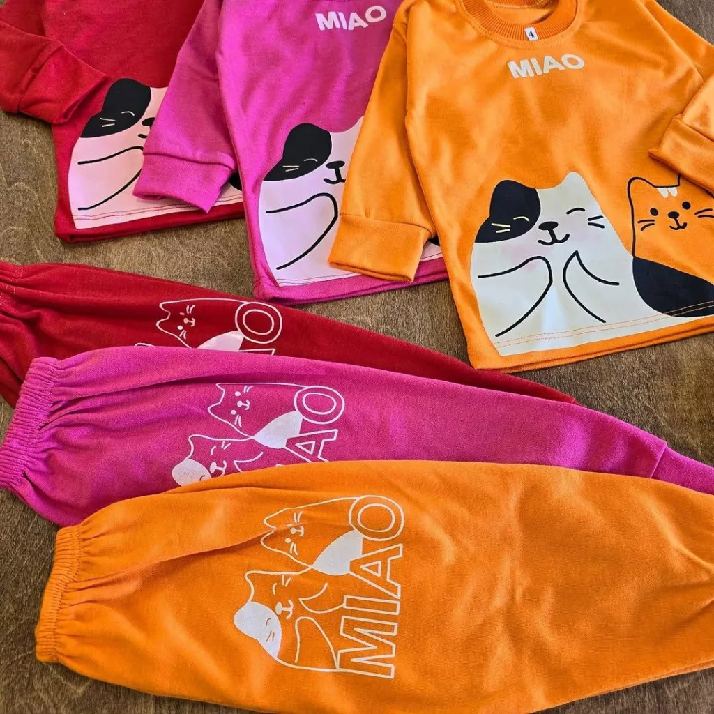 بلوز شلوار دو گربه Miao سایز ۴ تا ۶ کد ۵۱۸۰