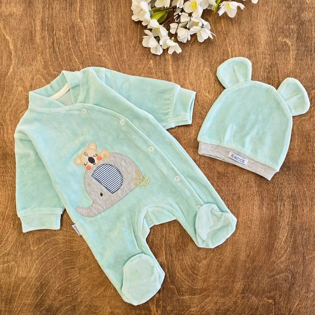 سرهمی مخمل جورابدار فیل و خرس کد ۵۱۴۶