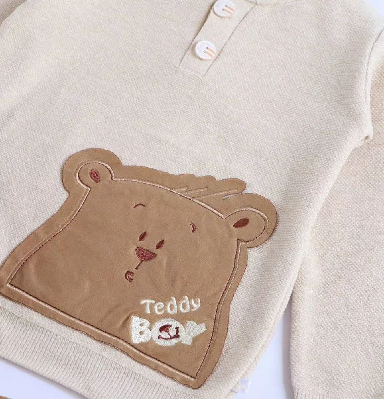 بلوز بافت گپ دکمه دار خرس تدی مخمل سایز ۳۵ تا ۵۰ کد ۵۱۰۰