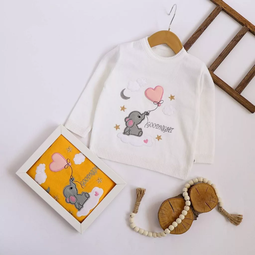 بلوز بافت گپ فیل بادکنک قلبی سایز ۳۰ تا ۴۰ کد ۵۱۰۶