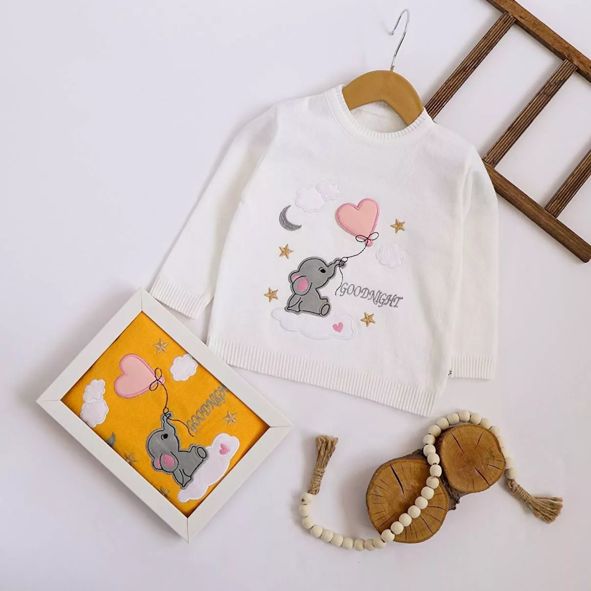 بلوز بافت گپ فیل بادکنک قلبی سایز ۳۰ تا ۴۰ کد ۵۱۰۶