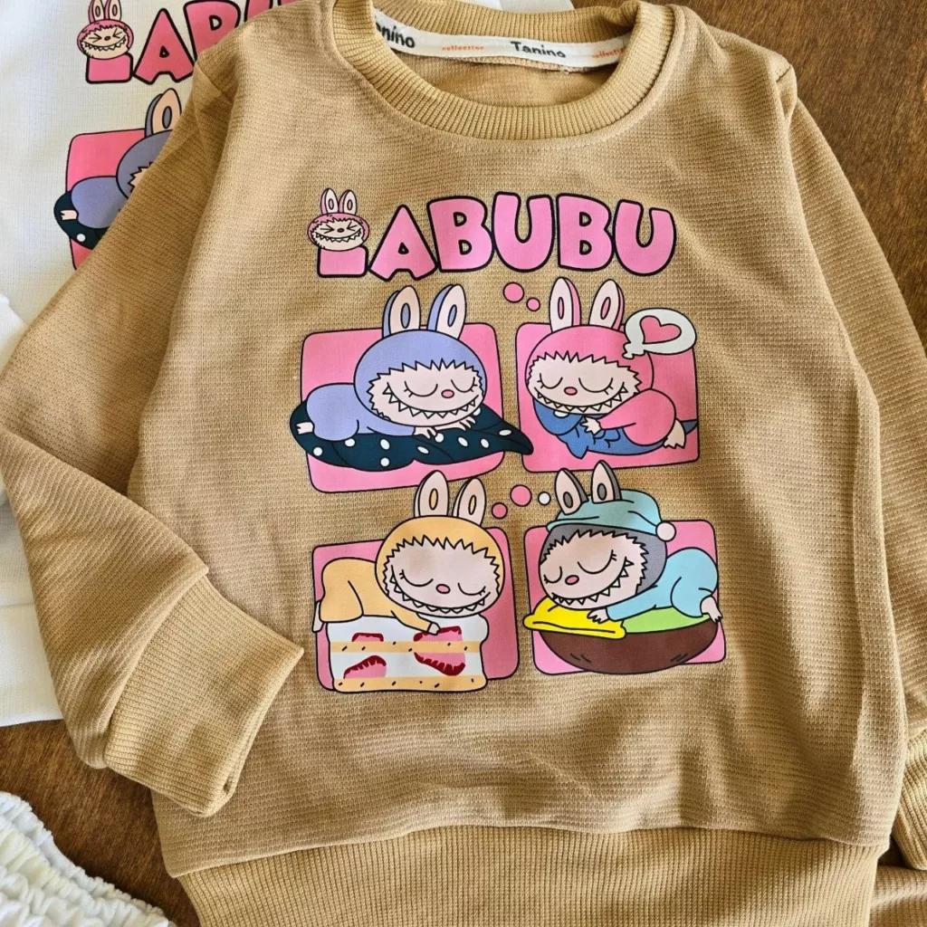 بلوز شلوار بیسکویتی لبوبوی خوابالو سایز ۳۵ تا ۵۰ کد ۵۱۸۹