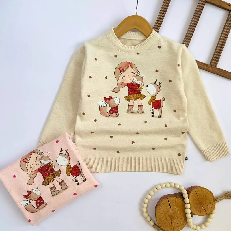 بلوز بافت گپ دختر آهو و روباه سایز ۴۰ تا ۵۰ کد ۵۱۰۷