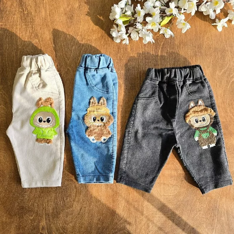 شلوار لی طرح لبوبو پشمالو سایز ۴۰ تا ۵۵ کد ۵۱۶۸